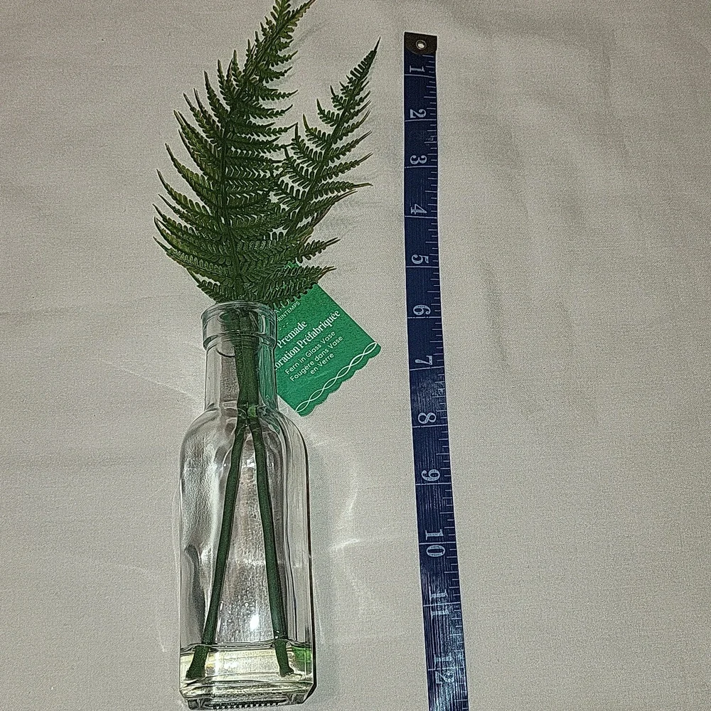 Faux Fern In Glass Vase